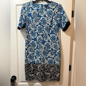 I Le Blue and Black Floral Mini Dress